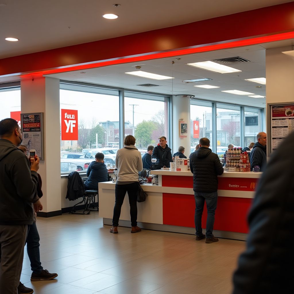 Tienda Full YPF con clientes
